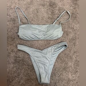 Hollister Light Blue Ruched Bikini Set